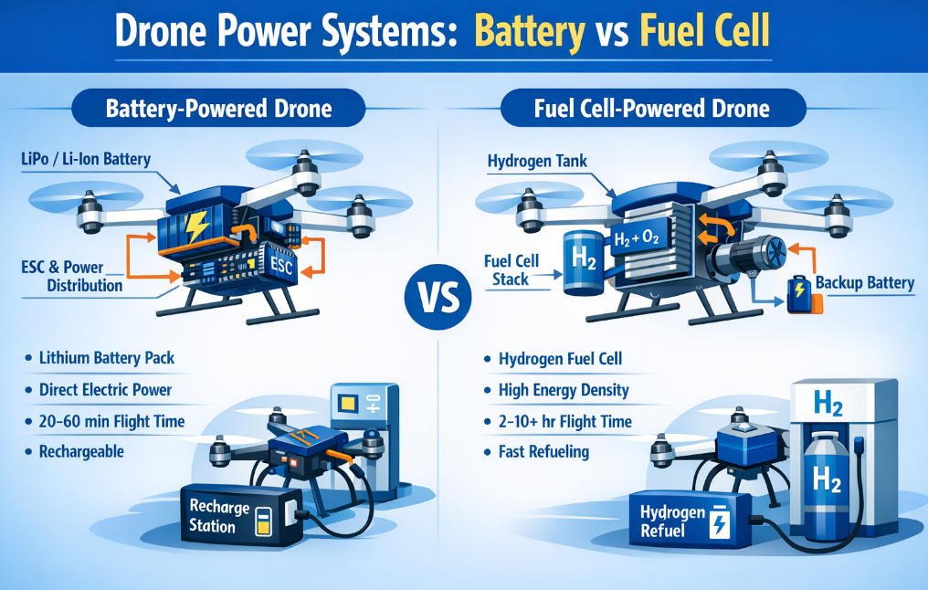 Battery vs Fuel Cell: What’s Best for Long-Endurance Drones?