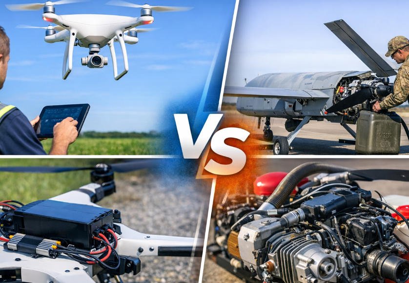 Comparing Electric vs Fuel-Based UAV Propulsion Systems: Performance, Efficiency & Mission Suitability